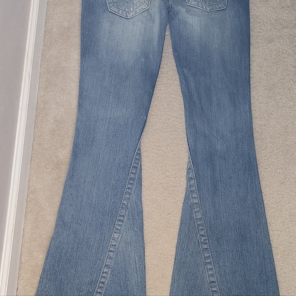 True Religion Lace-Up Cassidy Jean sz 26 x 35 long length Extrawide Leg Opening - Picture 10 of 12